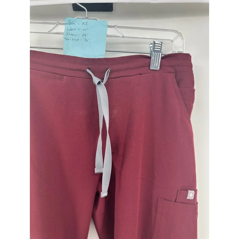 FIGS Technical Collection Scrub Pants XS Burgundy Maroon Cargo Jogger TW2000 Men